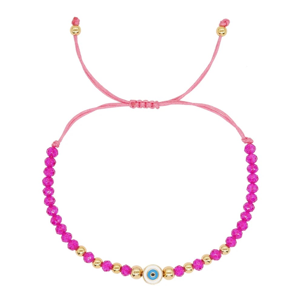 Crystal Beaded Bracelet For Women Evil Eye Handmade Jewelry C-B23033101