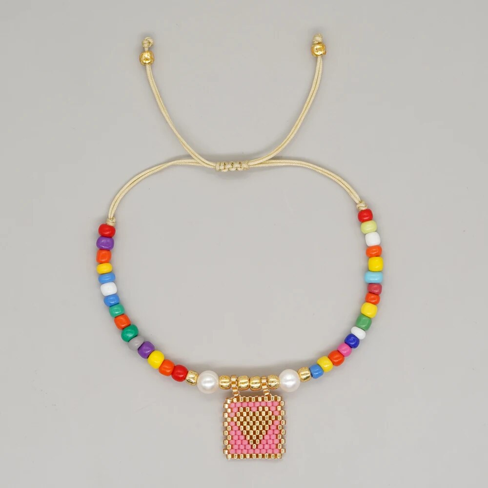 Miyuki Beaded Bracelets For Women Boho Handmade Love Heart Charm Gifts 2023 New MI-B23033101