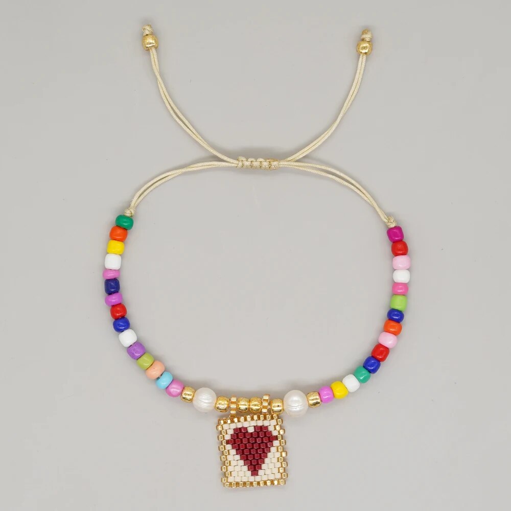 Miyuki Beaded Bracelets For Women Boho Handmade Love Heart Charm Gifts 2023 New MI-B23033101