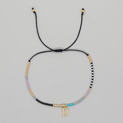 Go2boho Miyuki Delica Bead Friendship Bracelet Minimalist Fashion Chic Trendy Jewelry Gold Plated Letter Name Jewelry