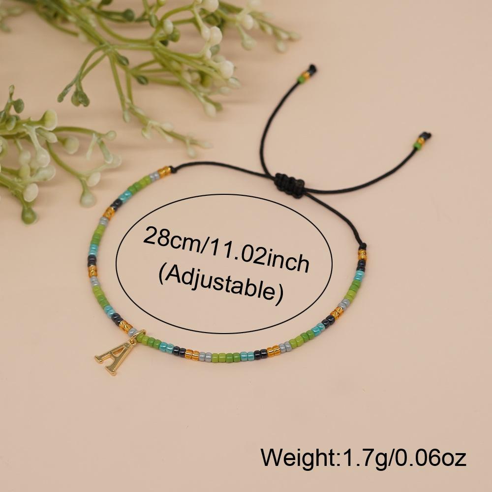 Go2boho Christmas Trendy Boho Glass Beaded Bracelets For Women Handmade Stack Woven Adjustable Letters Pendant Jewelry Gifts