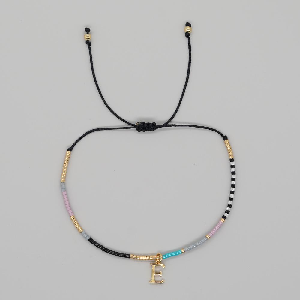 Go2boho Miyuki Delica Bead Friendship Bracelet Minimalist Fashion Chic Trendy Jewelry Gold Plated Letter Name Jewelry