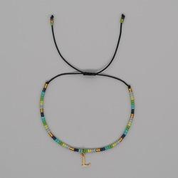 Go2boho Christmas Trendy Boho Glass Beaded Bracelets For Women Handmade Stack Woven Adjustable Letters Pendant Jewelry Gifts