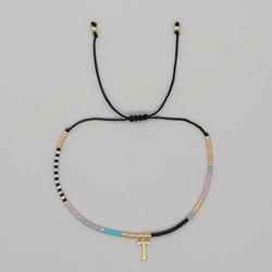 Go2boho Miyuki Delica Bead Friendship Bracelet Minimalist Fashion Chic Trendy Jewelry Gold Plated Letter Name Jewelry