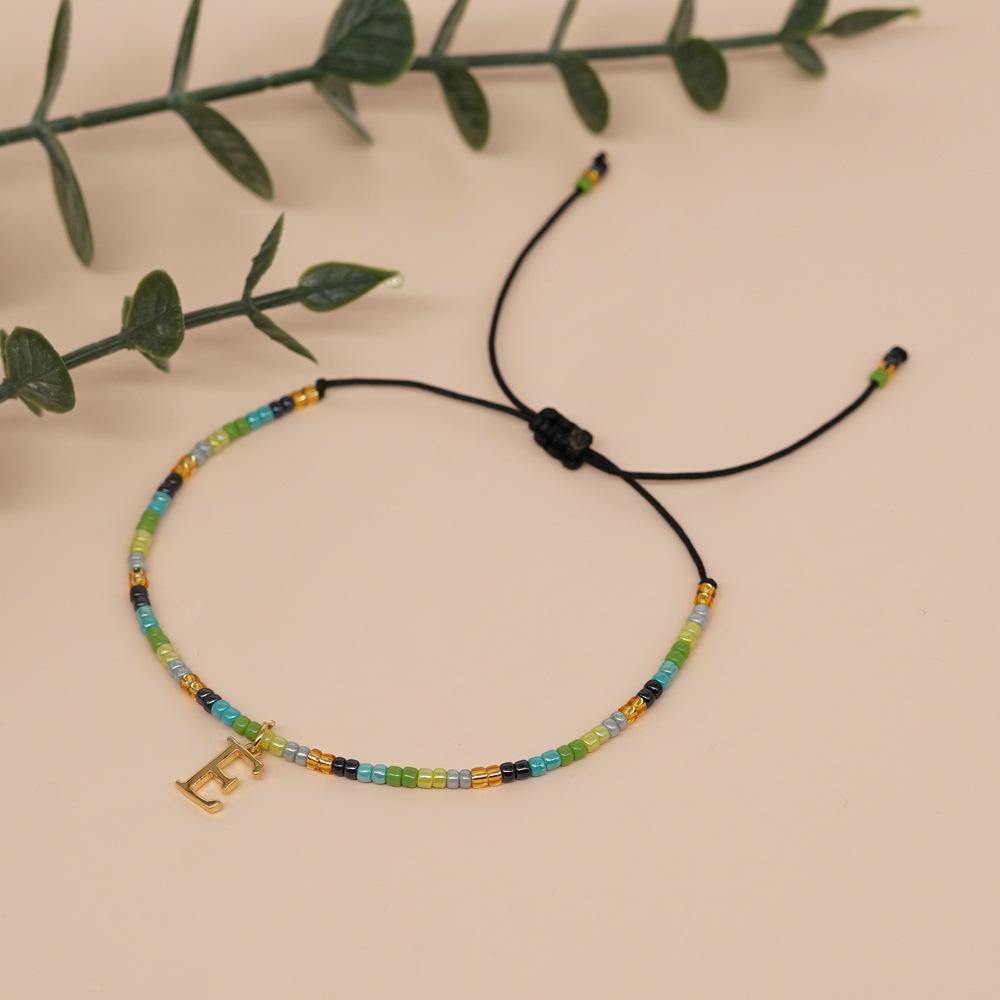 Go2boho Christmas Trendy Boho Glass Beaded Bracelets For Women Handmade Stack Woven Adjustable Letters Pendant Jewelry Gifts