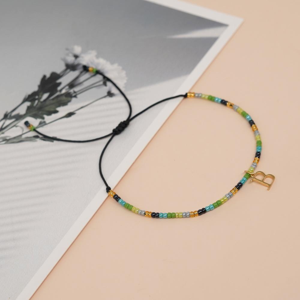 Go2boho Christmas Trendy Boho Glass Beaded Bracelets For Women Handmade Stack Woven Adjustable Letters Pendant Jewelry Gifts