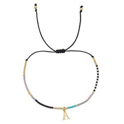 Go2boho Miyuki Delica Bead Friendship Bracelet Minimalist Fashion Chic Trendy Jewelry Gold Plated Letter Name Jewelry