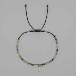 Go2boho Christmas Trendy Boho Glass Beaded Bracelets For Women Handmade Stack Woven Adjustable Letters Pendant Jewelry Gifts