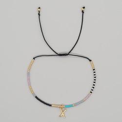 Go2boho Miyuki Delica Bead Friendship Bracelet Minimalist Fashion Chic Trendy Jewelry Gold Plated Letter Name Jewelry