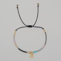 Go2boho Miyuki Delica Bead Friendship Bracelet Minimalist Fashion Chic Trendy Jewelry Gold Plated Letter Name Jewelry