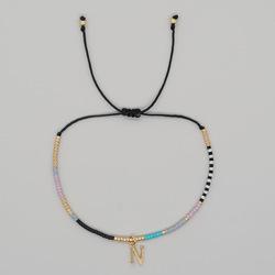 Go2boho Miyuki Delica Bead Friendship Bracelet Minimalist Fashion Chic Trendy Jewelry Gold Plated Letter Name Jewelry