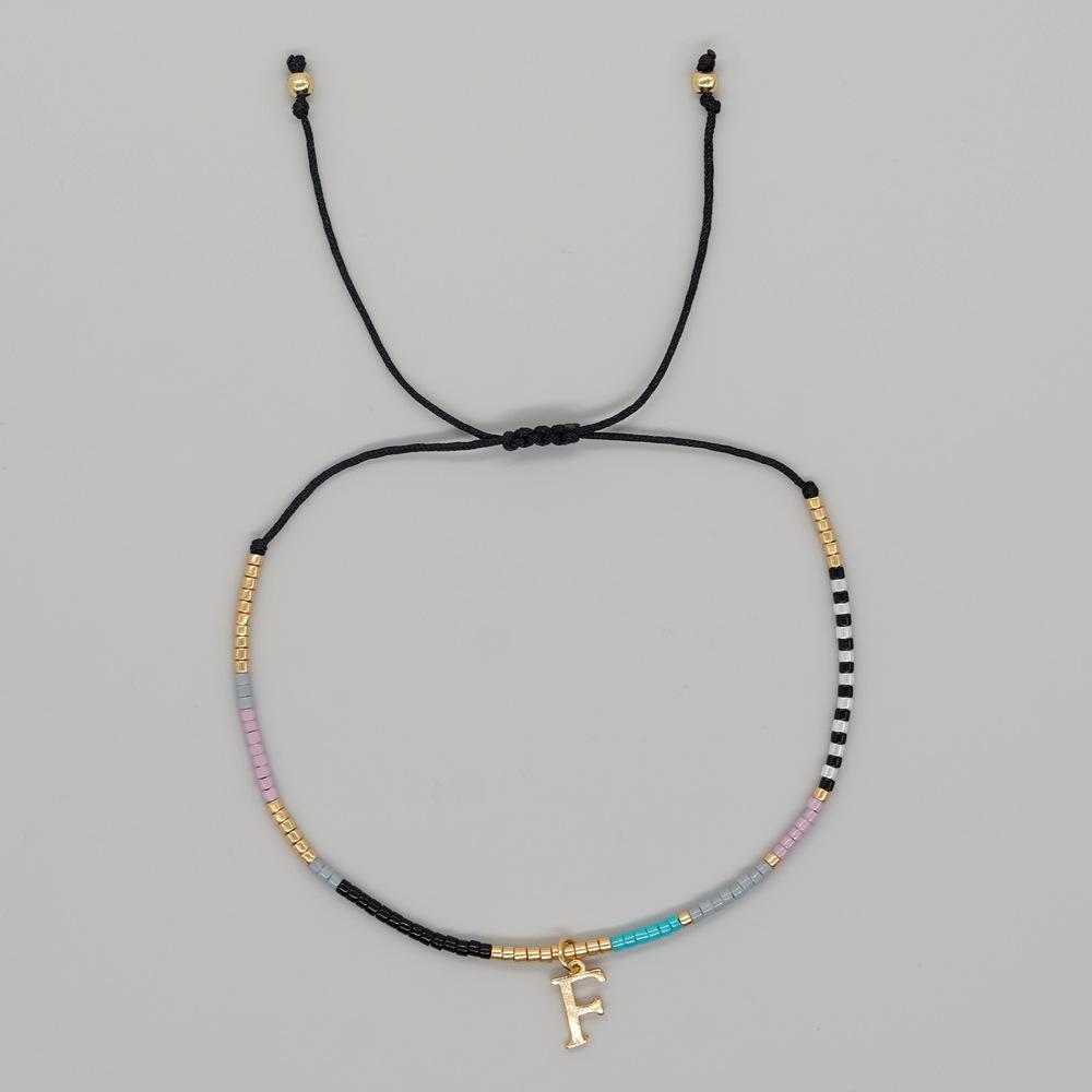 Go2boho Miyuki Delica Bead Friendship Bracelet Minimalist Fashion Chic Trendy Jewelry Gold Plated Letter Name Jewelry