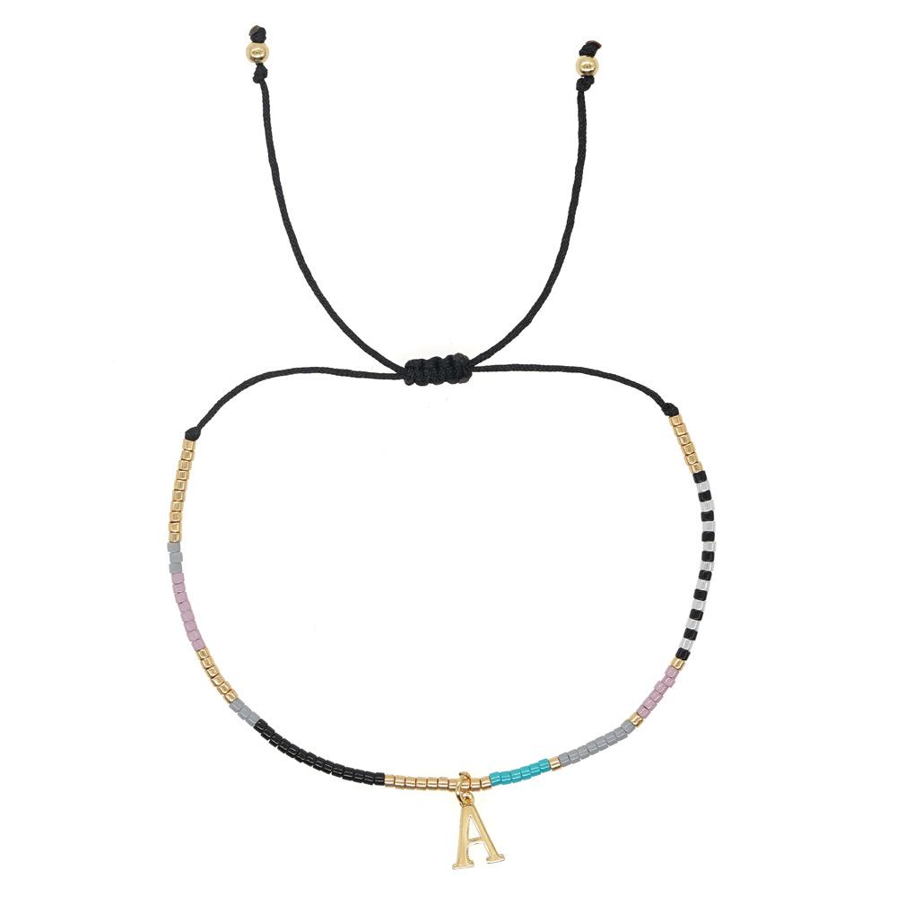 Go2boho Miyuki Delica Bead Friendship Bracelet Minimalist Fashion Chic Trendy Jewelry Gold Plated Letter Name Jewelry