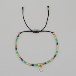 Go2boho Christmas Trendy Boho Glass Beaded Bracelets For Women Handmade Stack Woven Adjustable Letters Pendant Jewelry Gifts