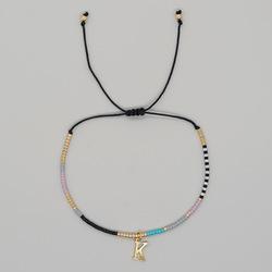 Go2boho Miyuki Delica Bead Friendship Bracelet Minimalist Fashion Chic Trendy Jewelry Gold Plated Letter Name Jewelry