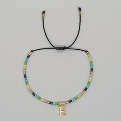 Go2boho Christmas Trendy Boho Glass Beaded Bracelets For Women Handmade Stack Woven Adjustable Letters Pendant Jewelry Gifts