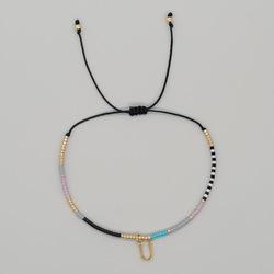 Go2boho Miyuki Delica Bead Friendship Bracelet Minimalist Fashion Chic Trendy Jewelry Gold Plated Letter Name Jewelry