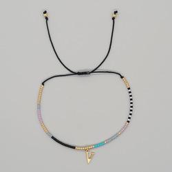 Go2boho Miyuki Delica Bead Friendship Bracelet Minimalist Fashion Chic Trendy Jewelry Gold Plated Letter Name Jewelry