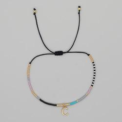 Go2boho Miyuki Delica Bead Friendship Bracelet Minimalist Fashion Chic Trendy Jewelry Gold Plated Letter Name Jewelry