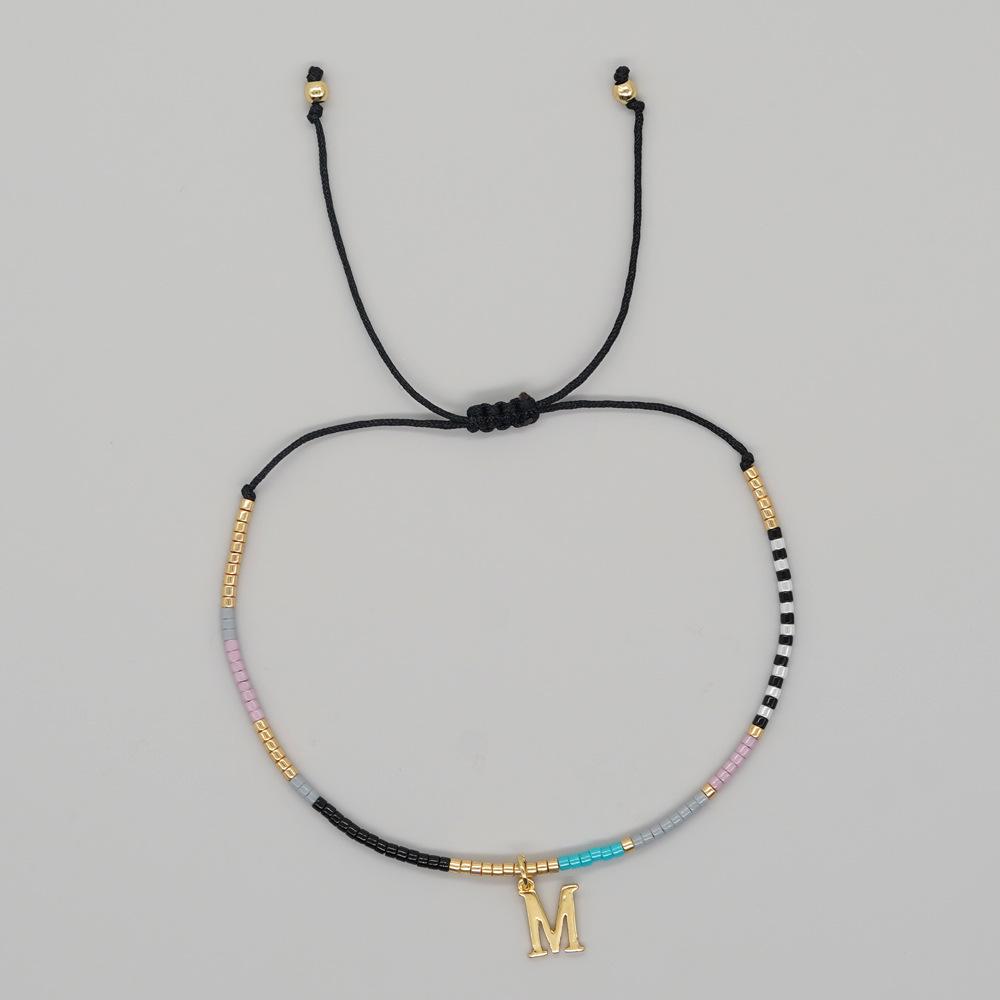 Go2boho Miyuki Delica Bead Friendship Bracelet Minimalist Fashion Chic Trendy Jewelry Gold Plated Letter Name Jewelry