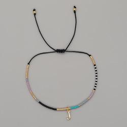 Go2boho Miyuki Delica Bead Friendship Bracelet Minimalist Fashion Chic Trendy Jewelry Gold Plated Letter Name Jewelry