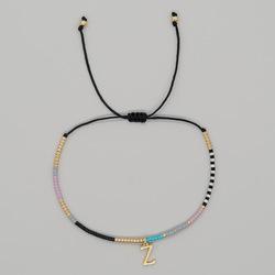 Go2boho Miyuki Delica Bead Friendship Bracelet Minimalist Fashion Chic Trendy Jewelry Gold Plated Letter Name Jewelry