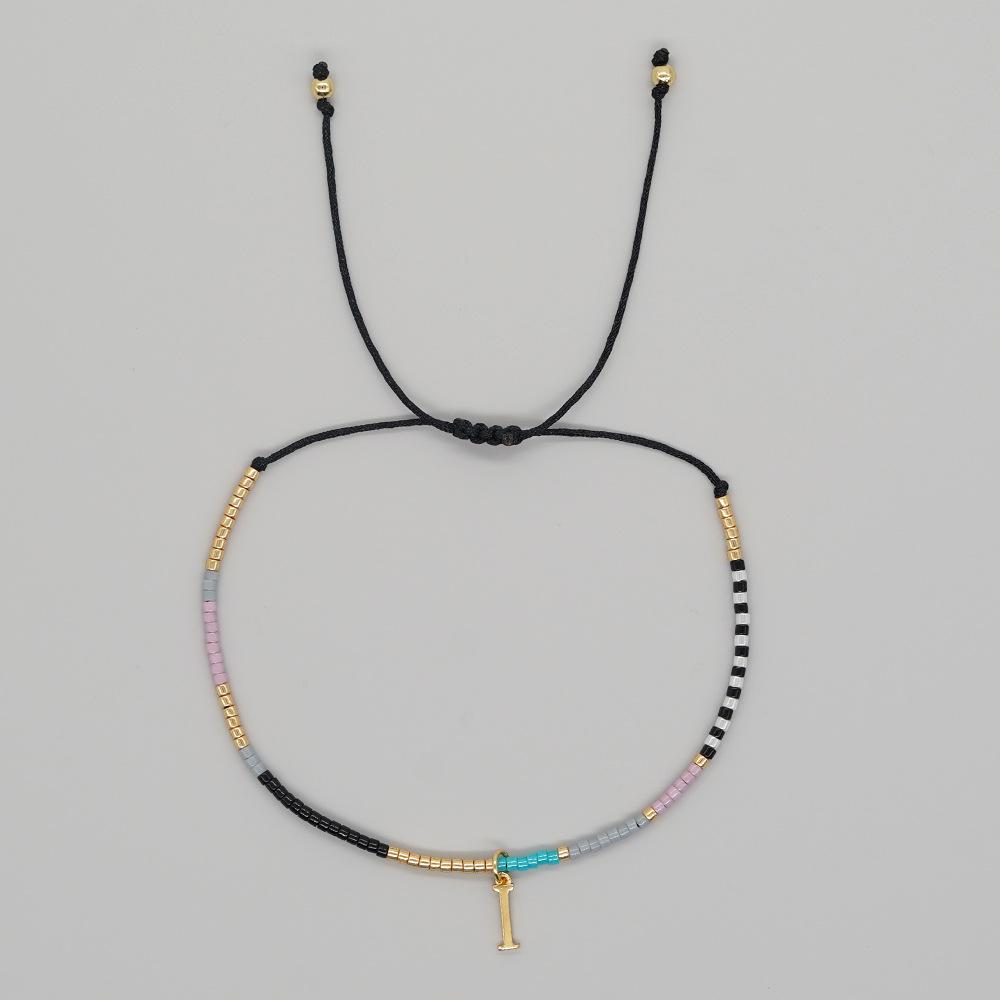 Go2boho Miyuki Delica Bead Friendship Bracelet Minimalist Fashion Chic Trendy Jewelry Gold Plated Letter Name Jewelry