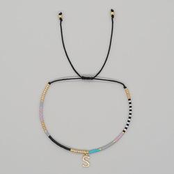 Go2boho Miyuki Delica Bead Friendship Bracelet Minimalist Fashion Chic Trendy Jewelry Gold Plated Letter Name Jewelry