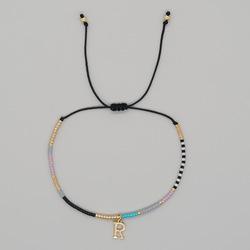 Go2boho Miyuki Delica Bead Friendship Bracelet Minimalist Fashion Chic Trendy Jewelry Gold Plated Letter Name Jewelry