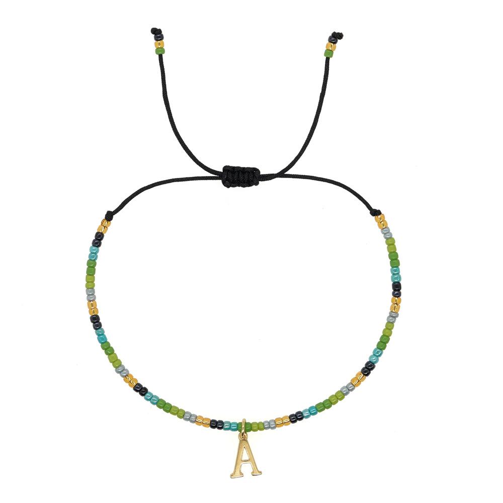 Go2boho Christmas Trendy Boho Glass Beaded Bracelets For Women Handmade Stack Woven Adjustable Letters Pendant Jewelry Gifts
