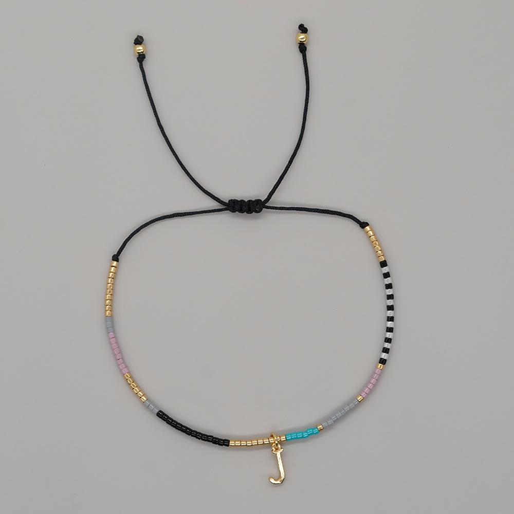 Go2boho Miyuki Delica Bead Friendship Bracelet Minimalist Fashion Chic Trendy Jewelry Gold Plated Letter Name Jewelry