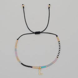 Go2boho Miyuki Delica Bead Friendship Bracelet Minimalist Fashion Chic Trendy Jewelry Gold Plated Letter Name Jewelry