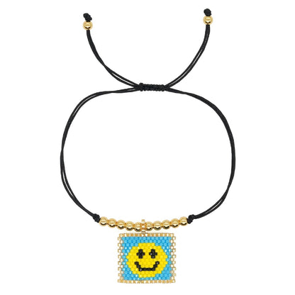 Smile Lucky Charm Bracelets Miyuki Gold Plated Beaded Friendship Bracelet Fashion Summer Handmade Jewellery Gift for Girl Women