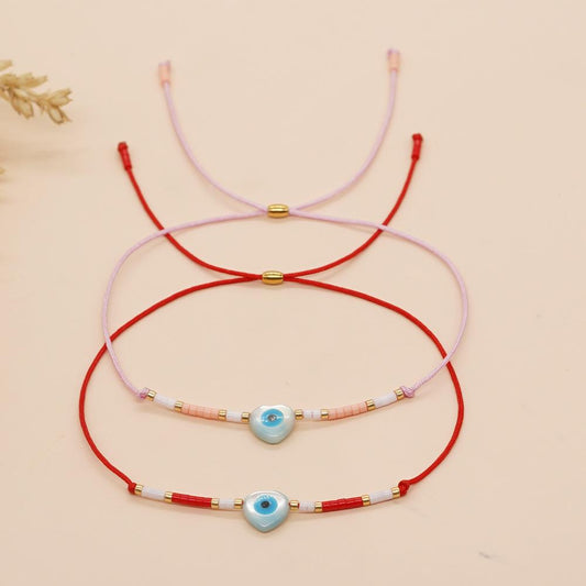 Go2boho Sea Shell Evil Eye Miyuki Beaded Friendship Bracelets For Women Kid Jewelry Gift Beauty for Positive Energy